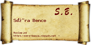 Sára Bence névjegykártya